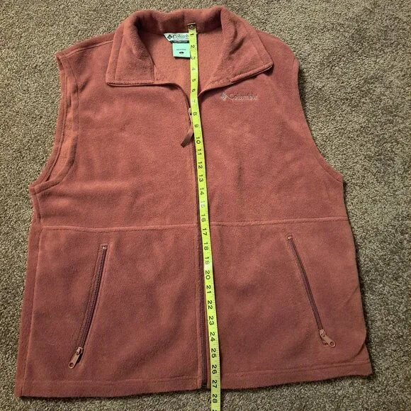 Columbia fleece vest in a burnt orange or rust color. - Picture 6 of 7